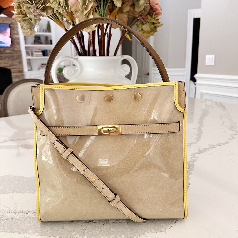 Tory Burch Lee Radziwill Raincoat Double Bag Satchel - Picture 3 of 16